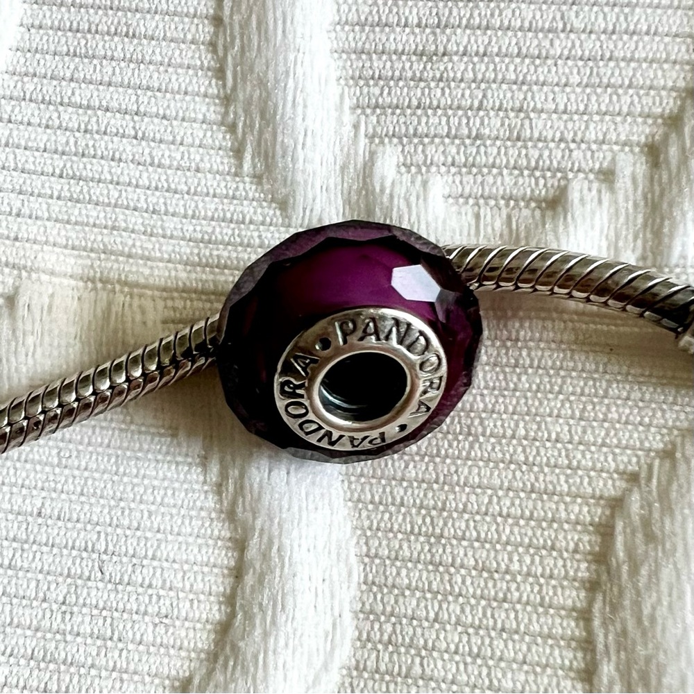 Pandora sterling silver & glass charm.